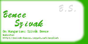 bence szivak business card